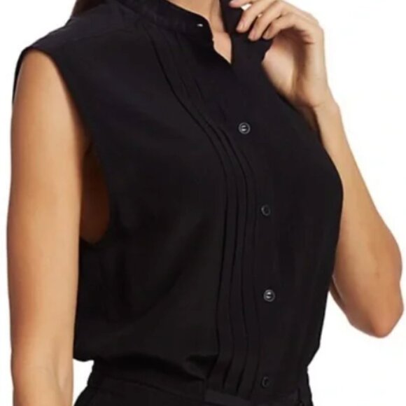 Rag & Bone Sarah Classic-Fit Plissé Sleeveless Silk Shirtdress - Picture 4 of 10